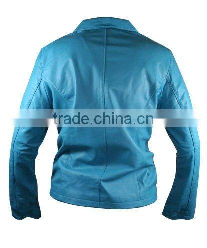 Ladies Colored Leather Jacket, Green Leather Jacket for Womens, Ladies Fitted Leather Jacket
