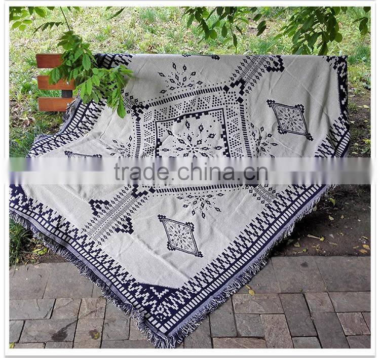 Gobelin black and white squares and Tapestry Throw Blanket
