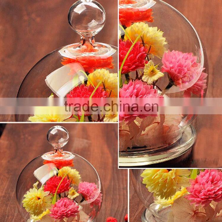 Hot!!! blown glass display dome&make decorative glass dome for cake