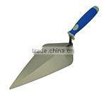 Plastering trowel with wooden handle, carbon steel normal polished, V notched