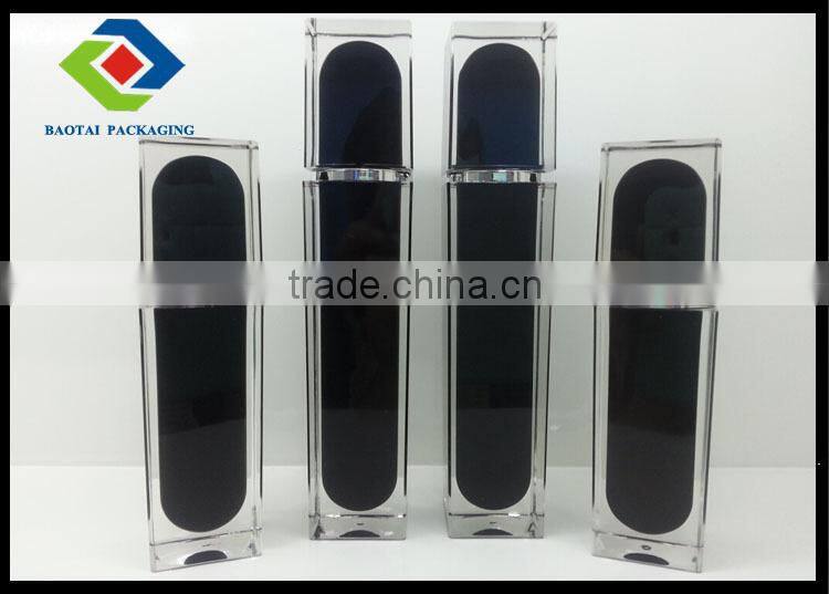 40ml shiny square cosmetic bottle,black plastic acrylic bottle