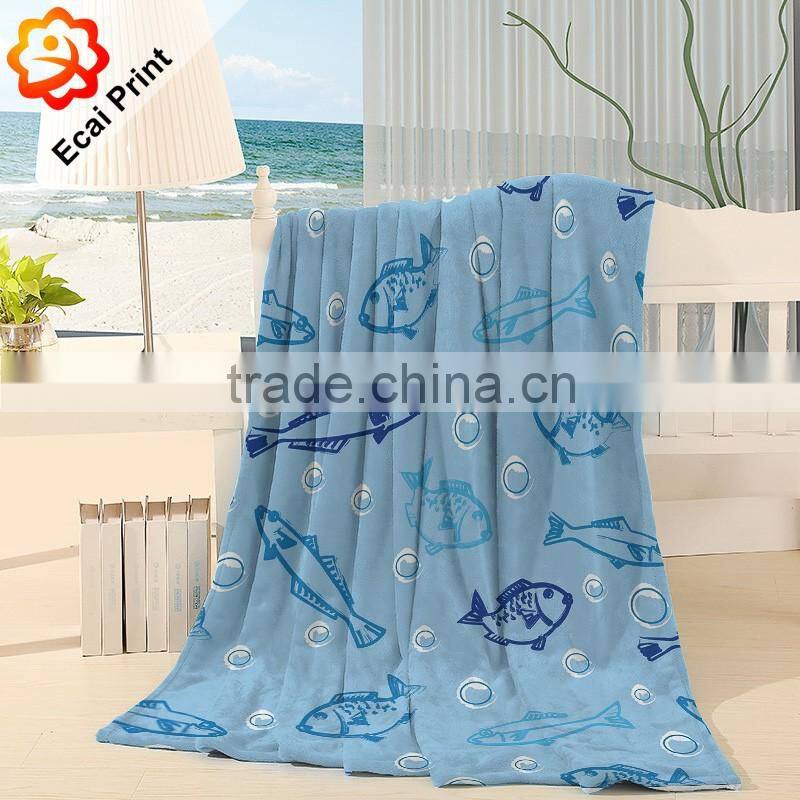 Comfortable luxury digital printing custom made throw blanket