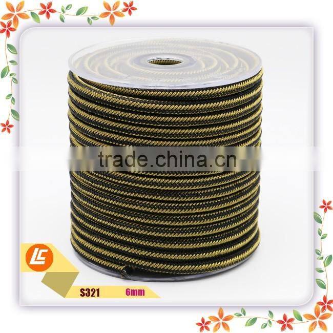 2016 trendy 5.5 mm diameter stainless steel leather string rope for jewelries