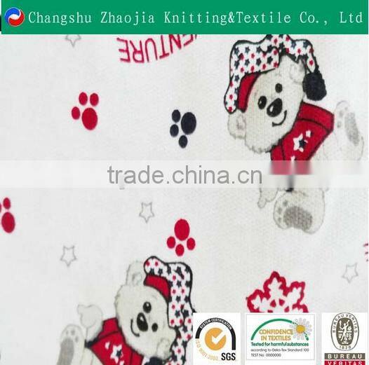 Snow adventure bear 100% cotton printed fabric for interlining fabric