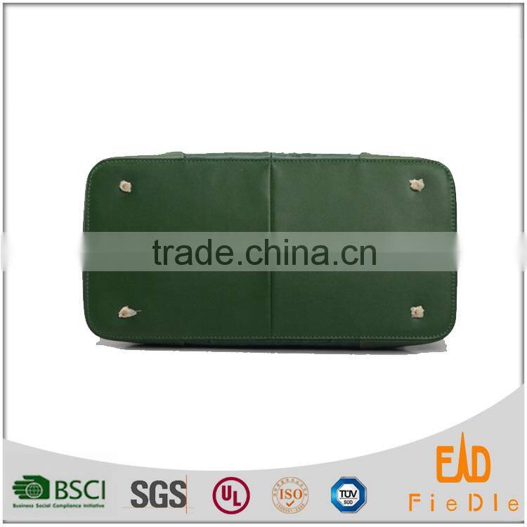 P131-B2558 Dark green Ostrich pattern lady leather bag from china bags factory