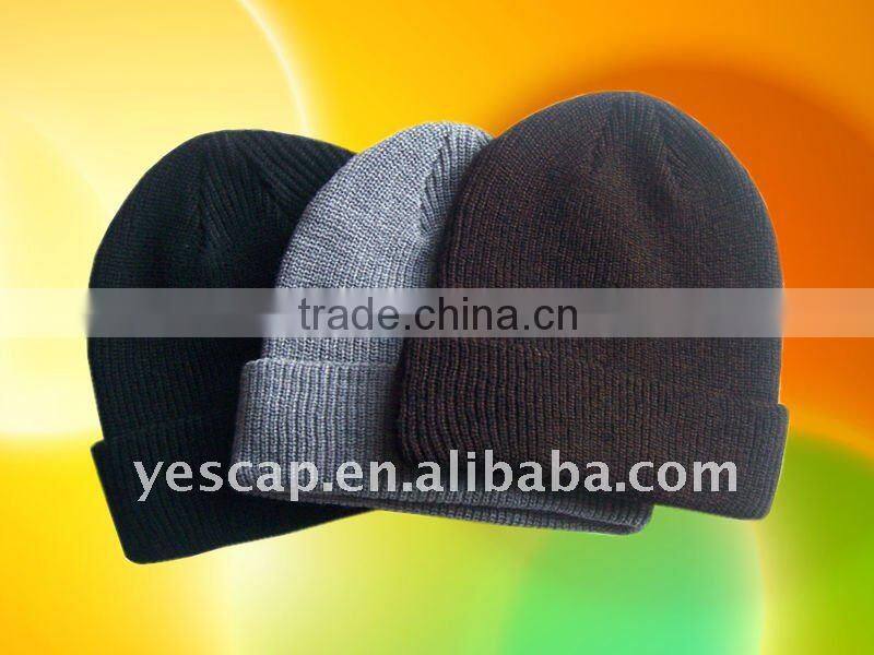 boy's knitted beanie hat with embroidery