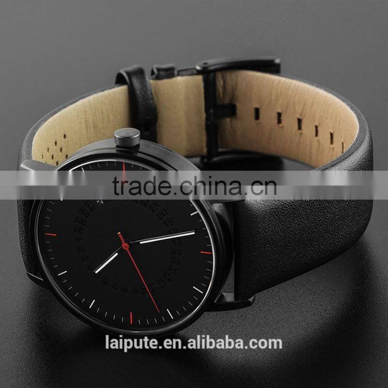 2016 montre Men sapphire vogue black business stainless steel watch 3ATM