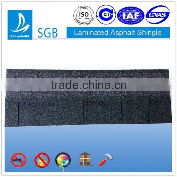 black/gray/yellow/blue/red/green color Mosaic roof asphalt shingle for roofing materials
