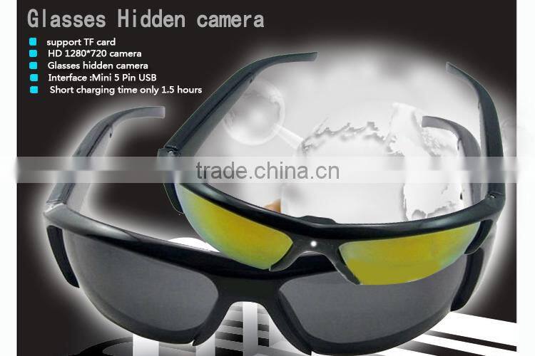 YSJ-W-SM15 digital wireless mini HD720P sunglasses hidden camera up to 32gb with long time recording 30fps Short charging time