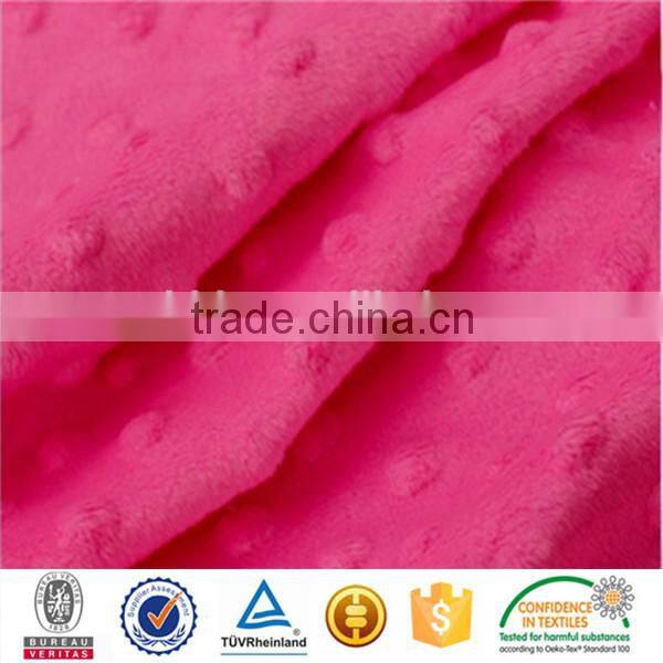 2016 fashion design SGS checked skin-friendly print minky dot plush blankets fabric