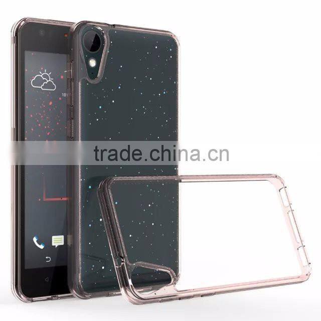 Samco Premium Soft TPU Bumper + Hard PC Clear Back Panel Mobile Phone Case for HTC Desire 825