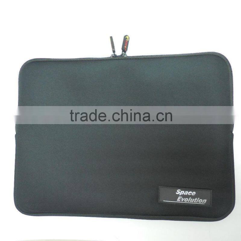 hot-saled high quality neoprene waterproofed black color business laptop bag/ laptop sleeve/pouch without handle