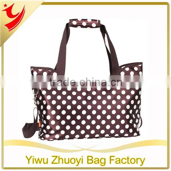 2015 New Waterproof Mummy Bag with Many Pockets and Dots Print