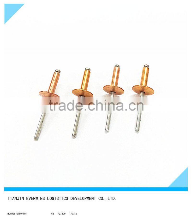 Golden color Waterproof Large flange head Aluminium blind rivets