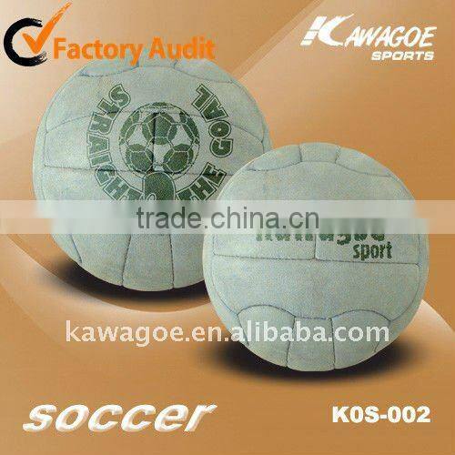 Leather old soccer ball