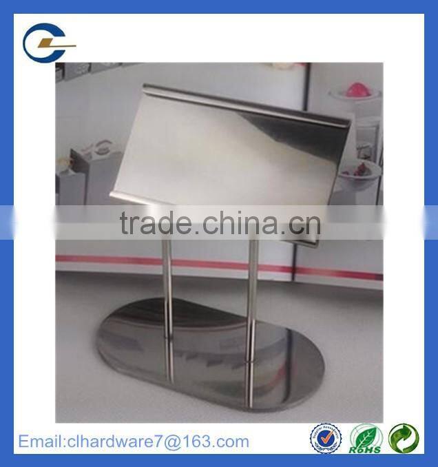 Customized simple style restaurant stainless steel table menu or number holders