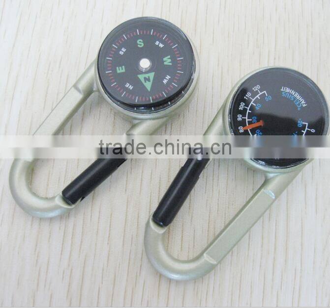 Protable zinc alloy Carabiner Compass/ compass carabiner