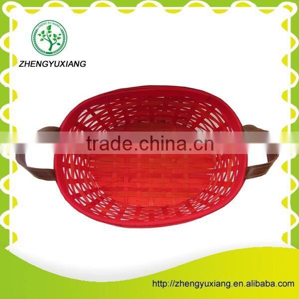 Bamboo weaving fruit vegetable holding basket with handles