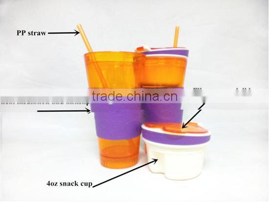 Drinking and favorite snacks all in one hand snackeez/snackeez cups/ snack and drink cup