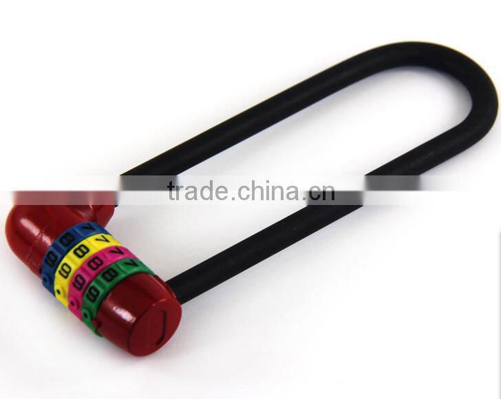 Lengthened four U-shaped password lock metal lock anti-theft lock for bicycle