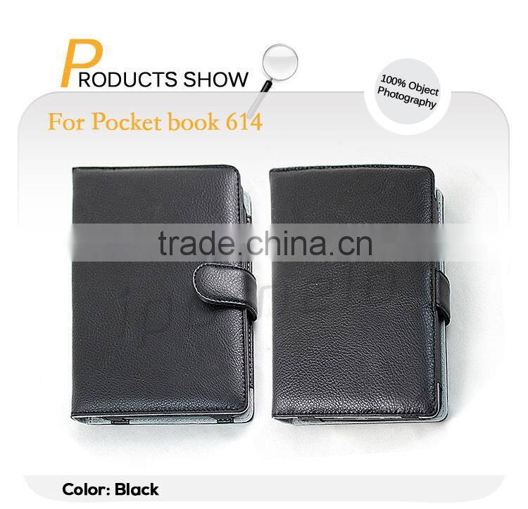 Book style PU leather phone case for Pocket Book 614 e-Reader