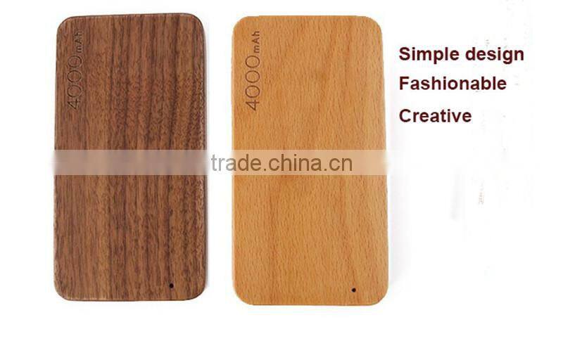 4000mah New design wood material shell mobile power