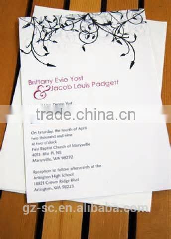 Custom invitation cards, fashionable wedding invitation cards, printed cards