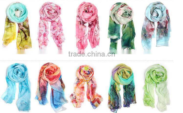 100% silk christmas scarf