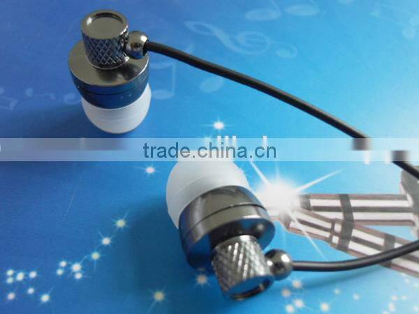 Fashion Metal blue Earphones with deep bass inear headphone