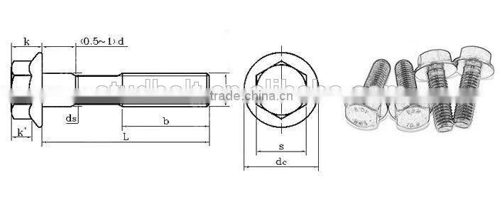 Supplier from China GT Stainless Steel a2 a4 Hex Head Flange Bolt DIN931 DIN6912