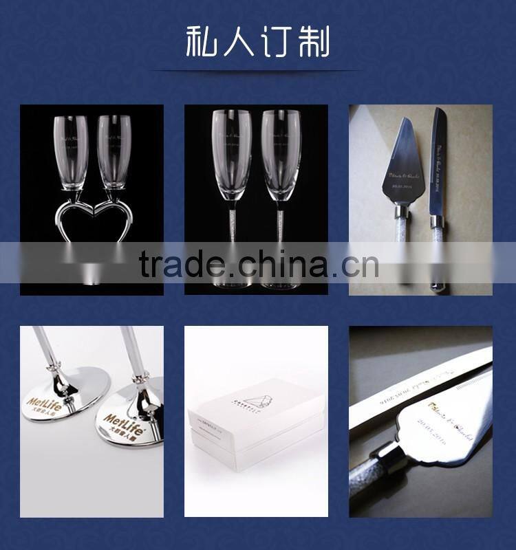 Custom creative fashion personality round frame eye glasses silver wine glass for party wendding
