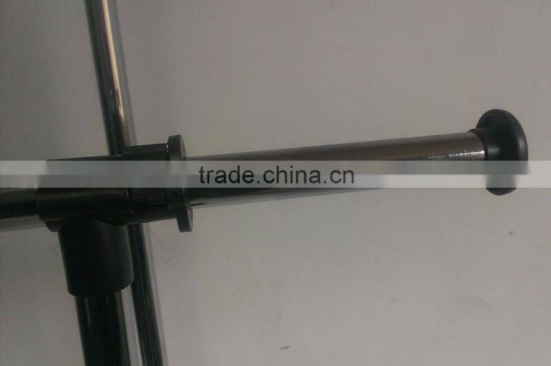 Customized stackable double pole iron cloth display rack for store