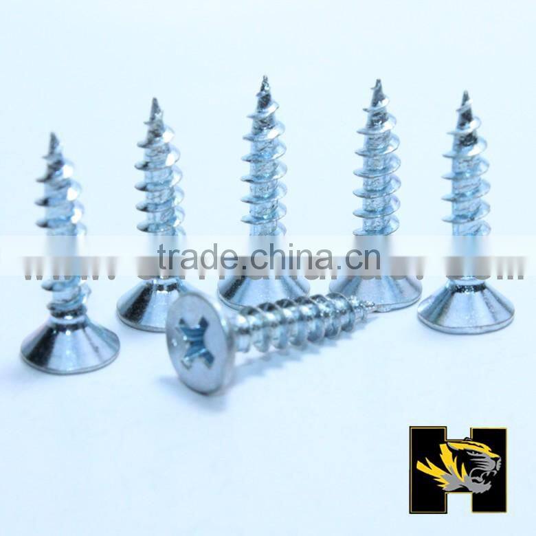 NEW 2016 white zinc flat head chipboard screw fibre board screw to decoration