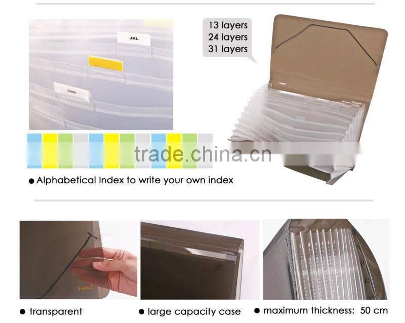 A4/FC 13/24/31 layers transparent color expanding file