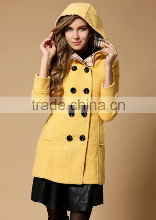 2015 High Quality Double Button New Fashion Coat Custom Long Style Cheaper Ladies Winter Coats Xxl