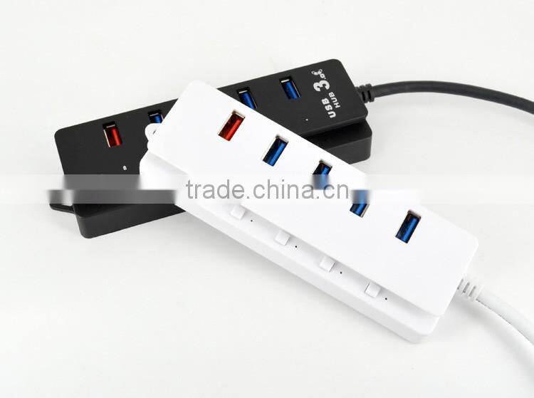 Super Speed 5 port USB 3.0 HUB with individual on/off switches , 4 port USB 3.0 HUB +1 quick charging port