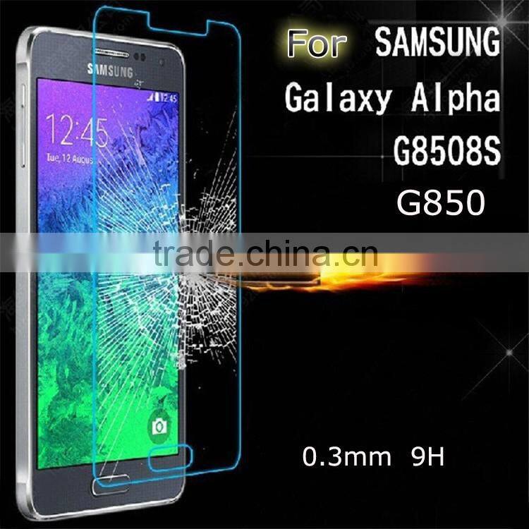 Gold Supplier 0.3mm Tempered Glass impact resistant screen protector for Samsung Galaxy Alpha G850 oem/odm (Glass Shield)