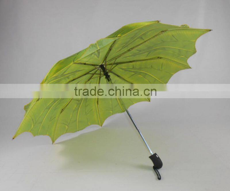 creative natural palm green leaf square shaped eco umbrella