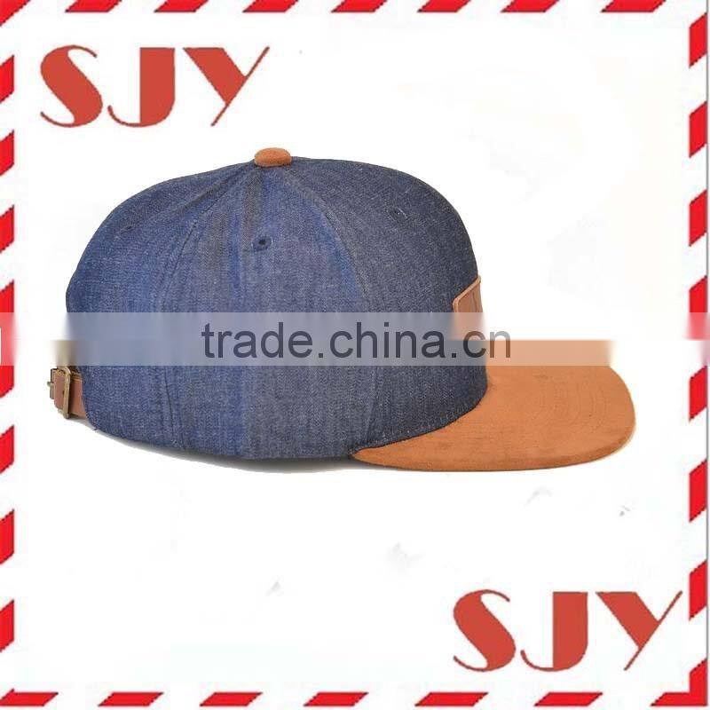 Genuine Leather Strap Custom Leather Patch Snapback Hat