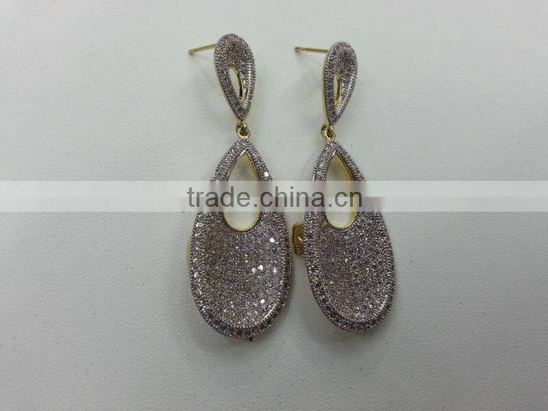 American style cubic zirconia wedding earrings