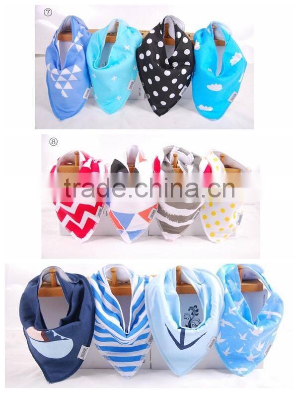 Top quality 100% cotton 4pieces a lot baby bandana bibs