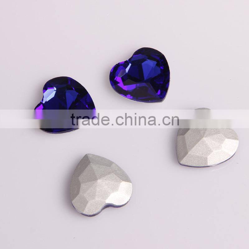 wholesale yiwu Heart shape point back crystal stone for dresses