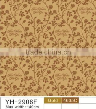 YH-2908 Embossed tablecloth with non-woven/fannel backing (golden/silver grounding)