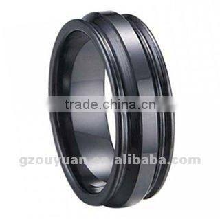 Hot Sell Men and Women White Faceted Ceramic Wedding Band Ring