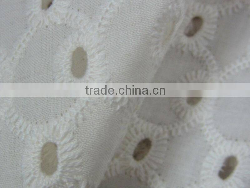 Es3036 white cotton embroidery blouses fabric