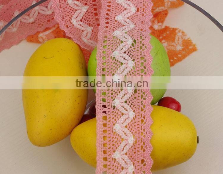 China factory pink-white hot selling guipure lace/white lace trimming c500402