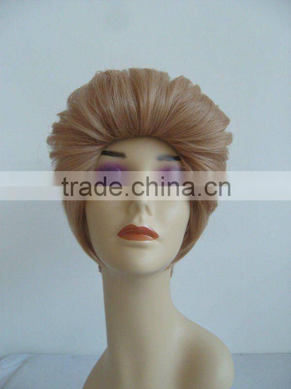 Top quality synthetic hair short ladies wig without bangs