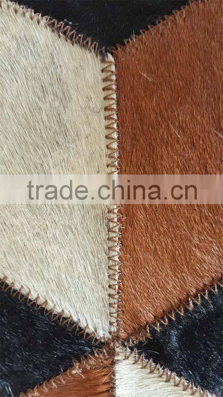 area patchwork cowhide rug for living room