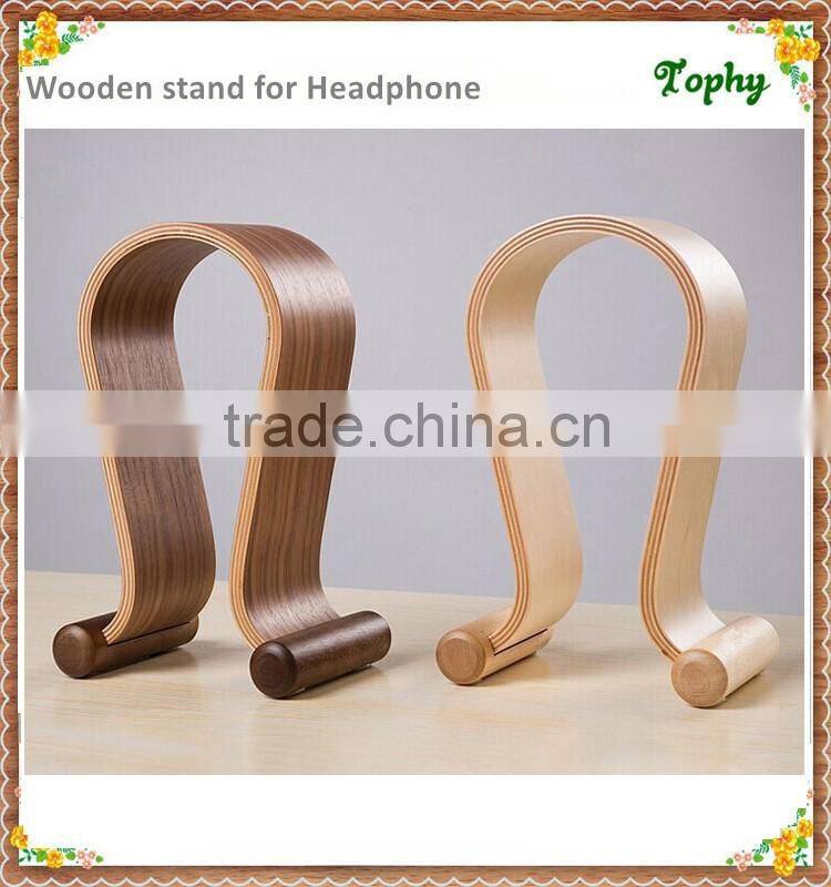 Wooden Headphone Display Stand For Headset Holder, High Quality Headset Display Holder Stand Wooden Headphone Stand