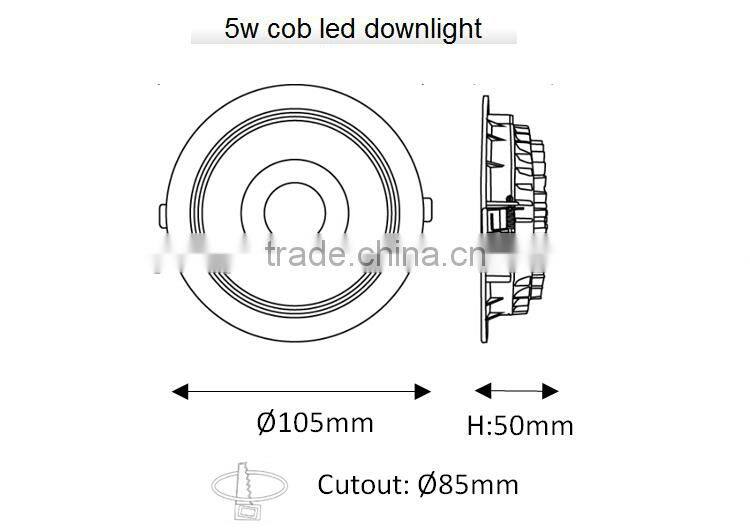 5w cob led downlight / Aluminum led downlight for hotel 2015 / Alibaba italiano 3 inch led retrofit kit